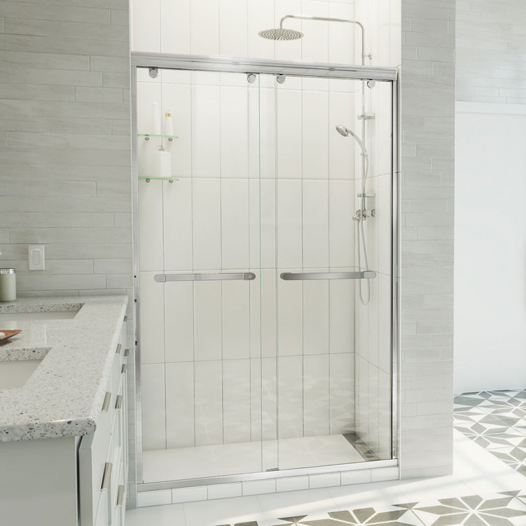 Charisma-X 48'' W x 76'' H Chrome Frameless Sliding Shower Door