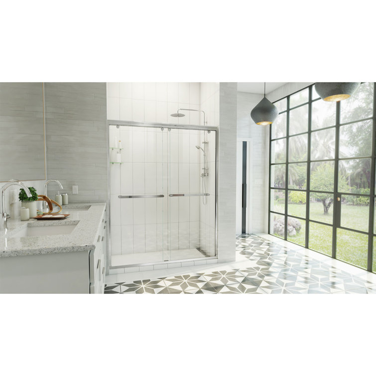 Charisma-X 60'' W x 76'' H Chrome Frameless Sliding Shower Door