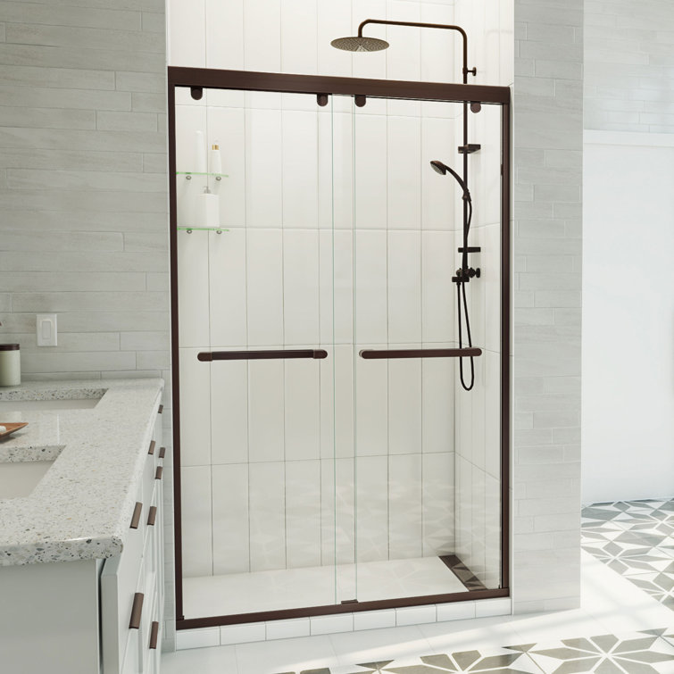 Charisma-X Oil Rubbed Bronze Frameless Sliding Shower Door