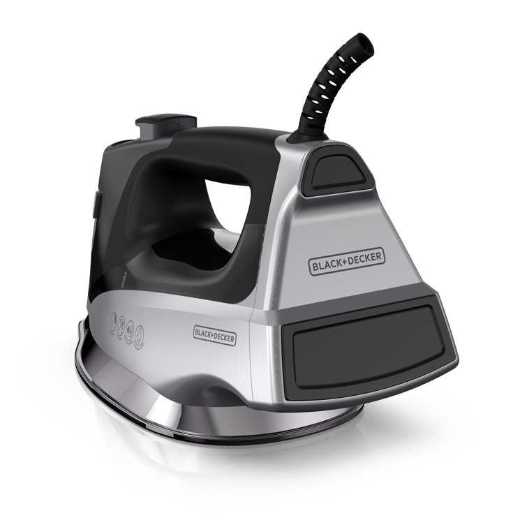 Allure Digital Black and Silver Professional Steam Iron with Stainless Steel Soleplate