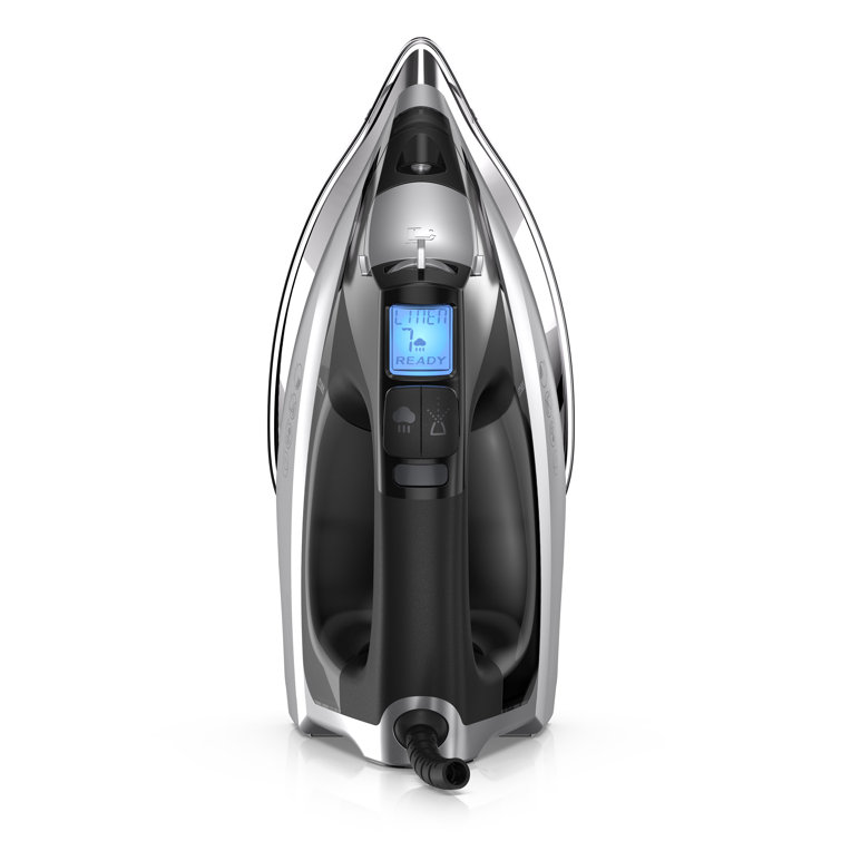 Allure Digital Black and Silver Professional Steam Iron with Stainless Steel Soleplate