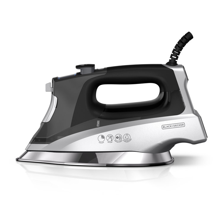 Allure Digital Black and Silver Professional Steam Iron with Stainless Steel Soleplate