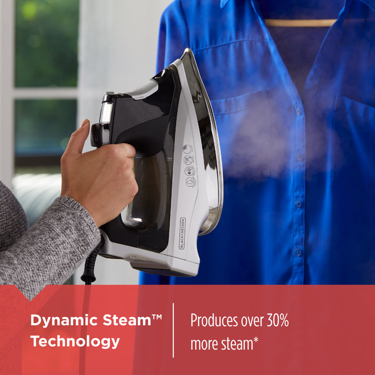 Allure Digital Black and Silver Professional Steam Iron with Stainless Steel Soleplate