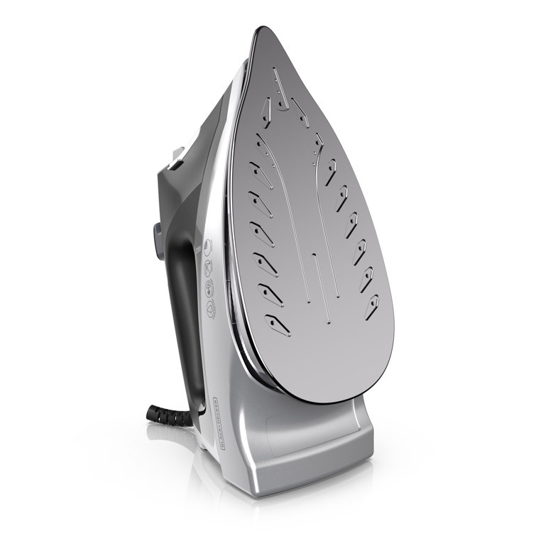 Allure Digital Black and Silver Professional Steam Iron with Stainless Steel Soleplate