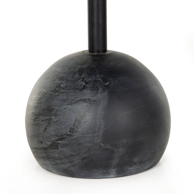 Elegant Viola Round Black Marble and Iron Side Table