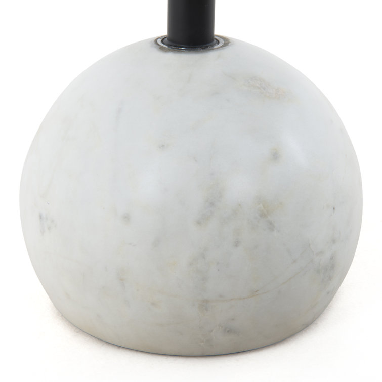 Elegant Viola Round Stone and Metal End Table