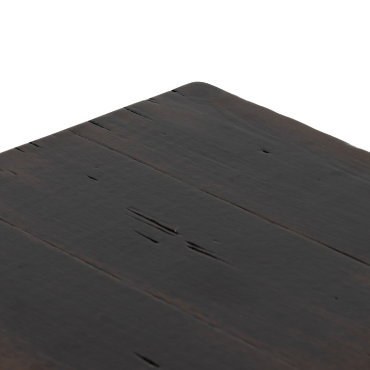 Distressed Walnut Solid Birch Rectangular End Table