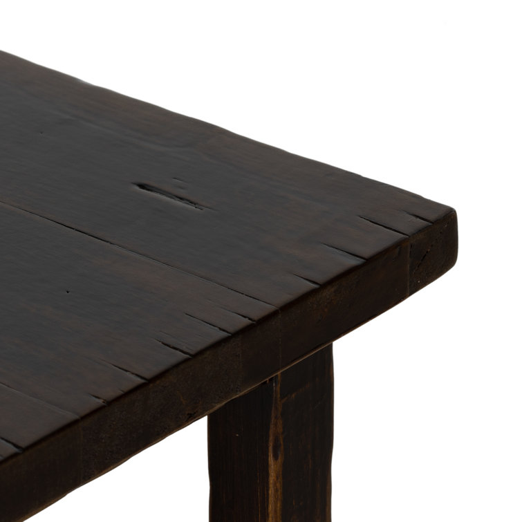 Distressed Walnut Solid Birch Rectangular End Table