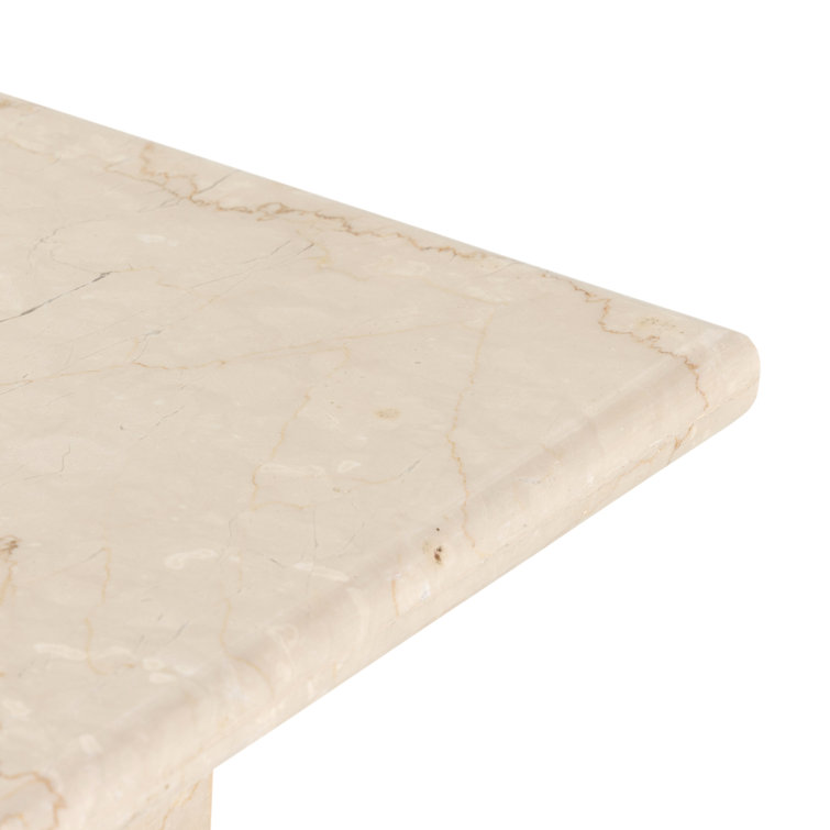 Leonel Cream Marble & Metal 19" Retro Italian Side Table