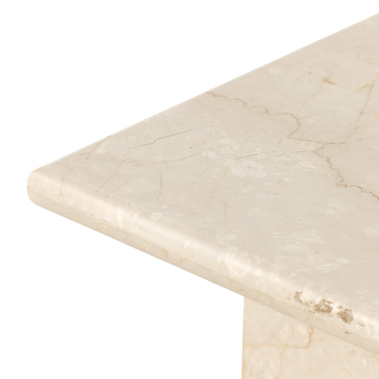 Leonel Cream Marble & Metal 19" Retro Italian Side Table