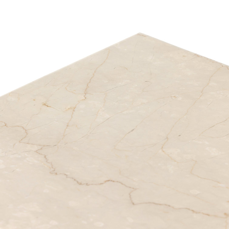 Leonel Cream Marble & Metal 19" Retro Italian Side Table