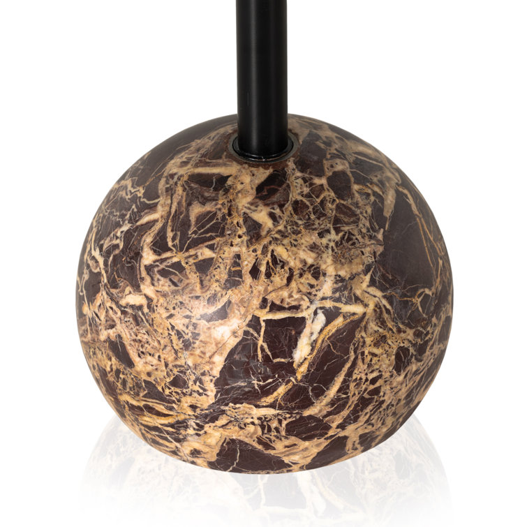 Merlot Marble and Metal Round Accent Table