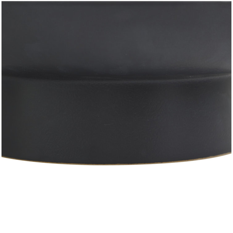 Black Round Stoneware Decorative Bowl with Stand