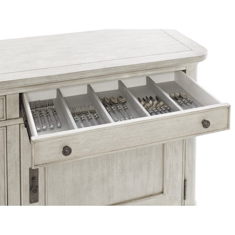 Cream Transitional Oak 72" Buffet with Drawers