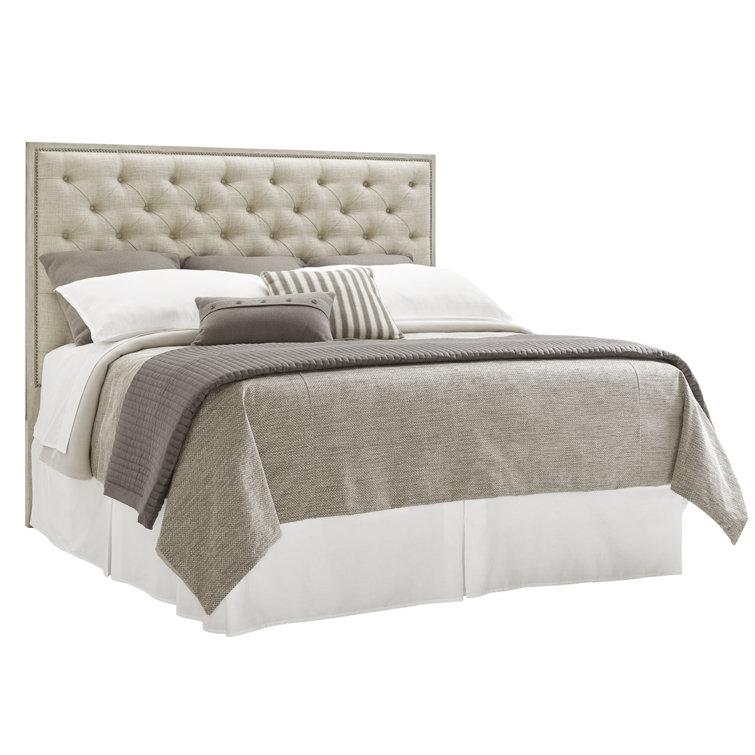 Modern Farmhouse King Tufted Upholstered Metal Headboard