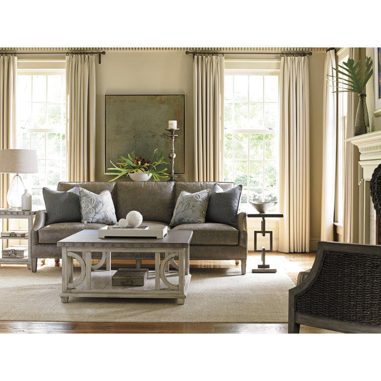 Cream Square Wood Transitional 40" Cocktail Table
