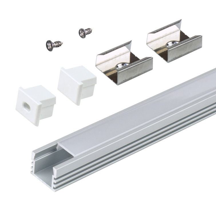 Grey Deep Surface Mount LED Tape Light Channel Accessory Pack