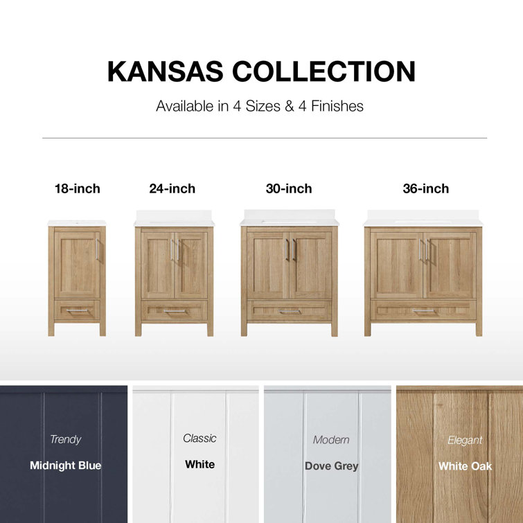 Pure White 30" Freestanding Bathroom Vanity with Sink