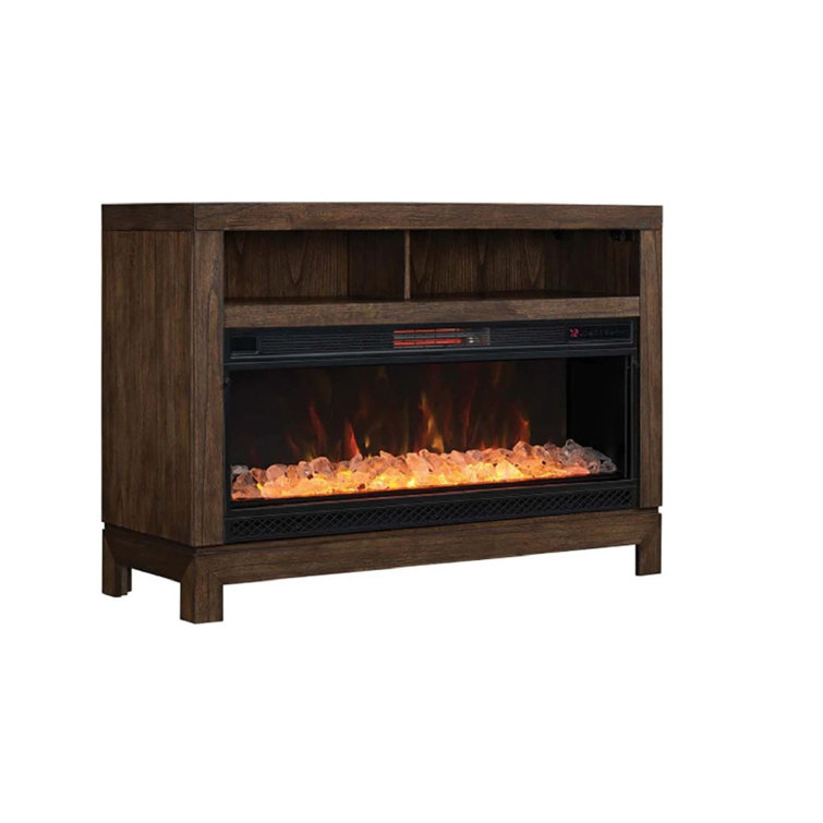 Prairie Brown 47" Electric Fireplace Media Console with Infrared Firebox