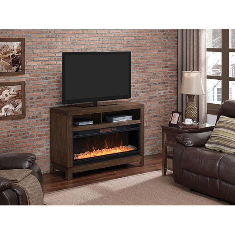 Prairie Brown 47" Electric Fireplace Media Console with Infrared Firebox