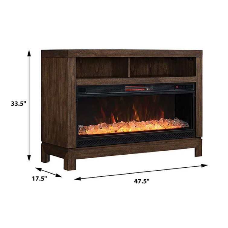 Prairie Brown 47" Electric Fireplace Media Console with Infrared Firebox