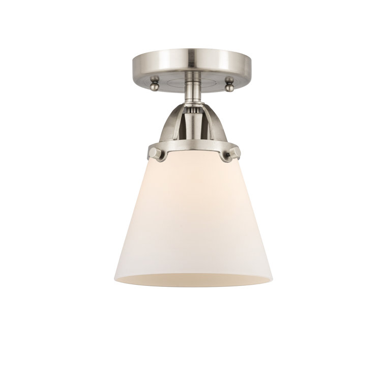 Nouveau 2 Small Cone Brushed Satin Nickel Semi-Flush Mount