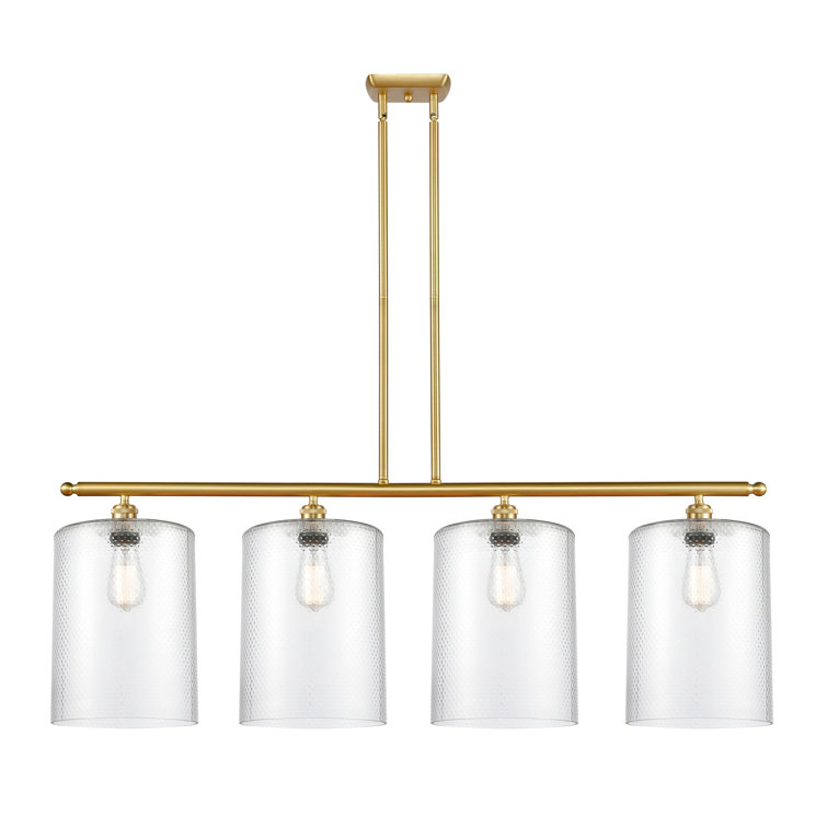 Ballston 4-Light 48" Clear Glass Island Pendant in Satin Gold