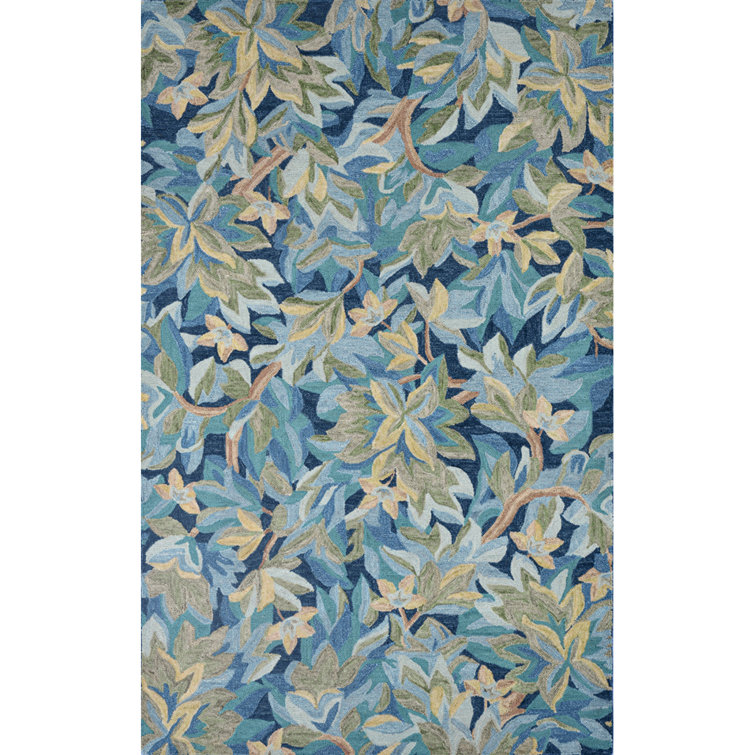 Avalonian Blue and Green Hand-Tufted Wool 8' x 10' Area Rug