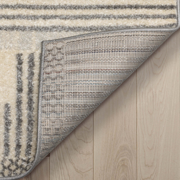 Athena Light Grey Geometric Synthetic Area Rug 7'10" x 9'10"