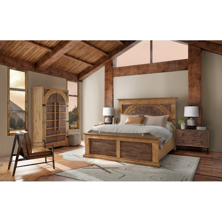 Big Sky Vintage Natural California King Upholstered Leather Bed