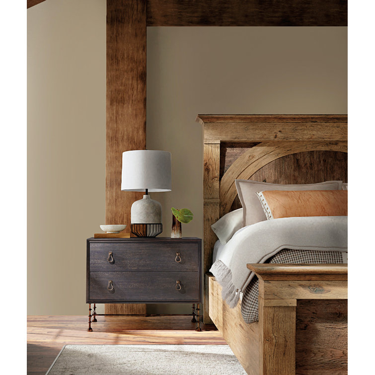Black Hickory Veneer Nightstand with Dovetail Drawer