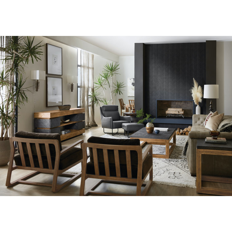 Natural and Gray 80'' Media Console with Drawers