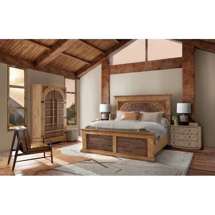 Big Sky Vintage Natural California King Upholstered Leather Bed