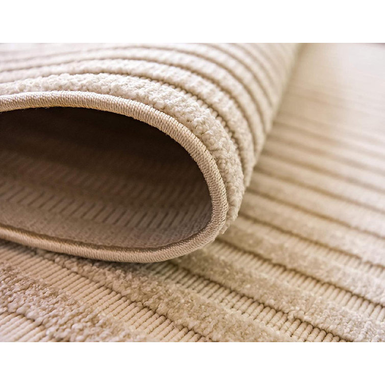 Beige Geometric 5' x 8' Synthetic Outdoor Area Rug