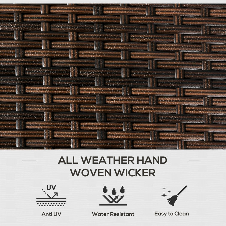 Brown Wicker Outdoor Deck Box with Shoe Storage