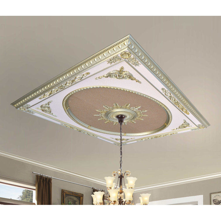 Rose Gold and Soft Gold Rectangular Ceiling Medallion 8ft x 10ft