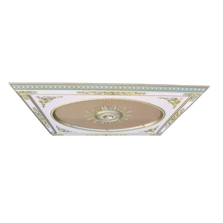 Rose Gold and Soft Gold Rectangular Ceiling Medallion 8ft x 10ft