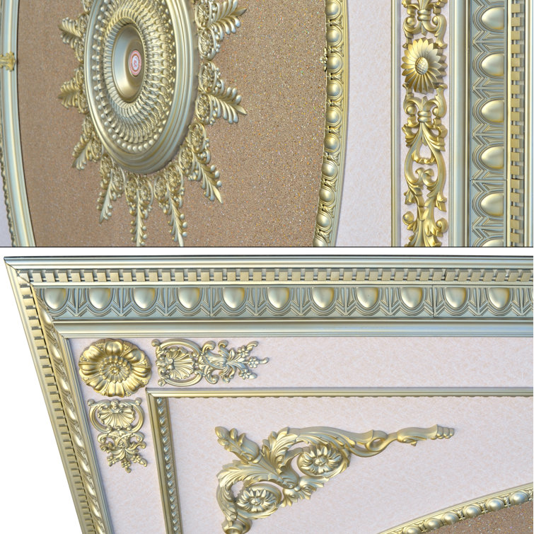 Rose Gold and Soft Gold Rectangular Ceiling Medallion 8ft x 10ft