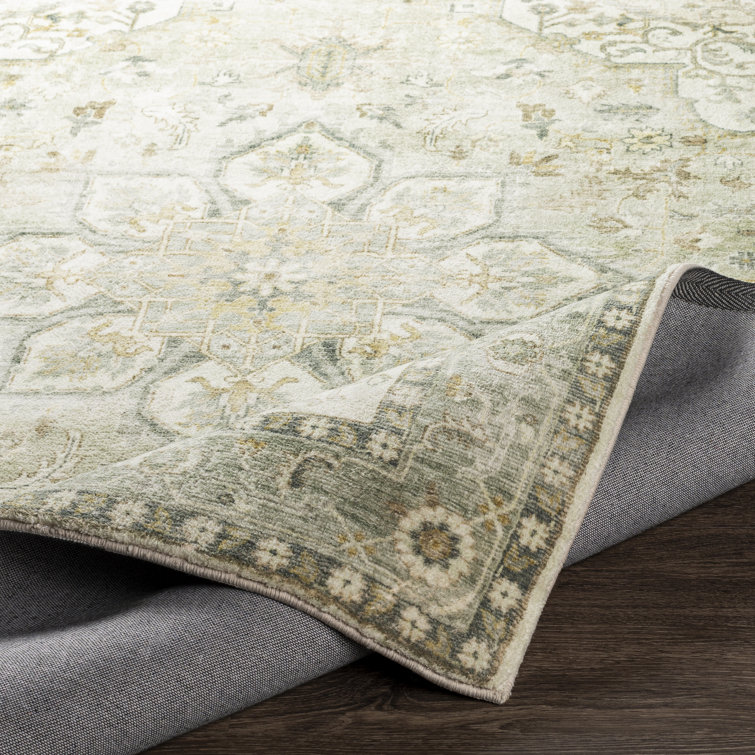 Hauteloom Crondall Gray and Cream Polyester Traditional Area Rug
