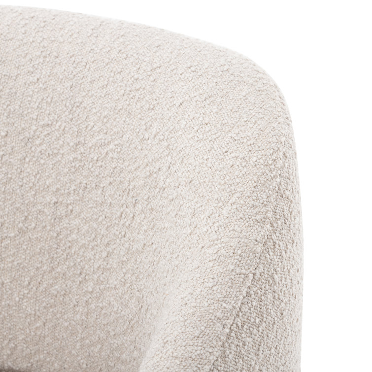 Knoll Sand Upholstered Arm Chair with Pine Wood Legs