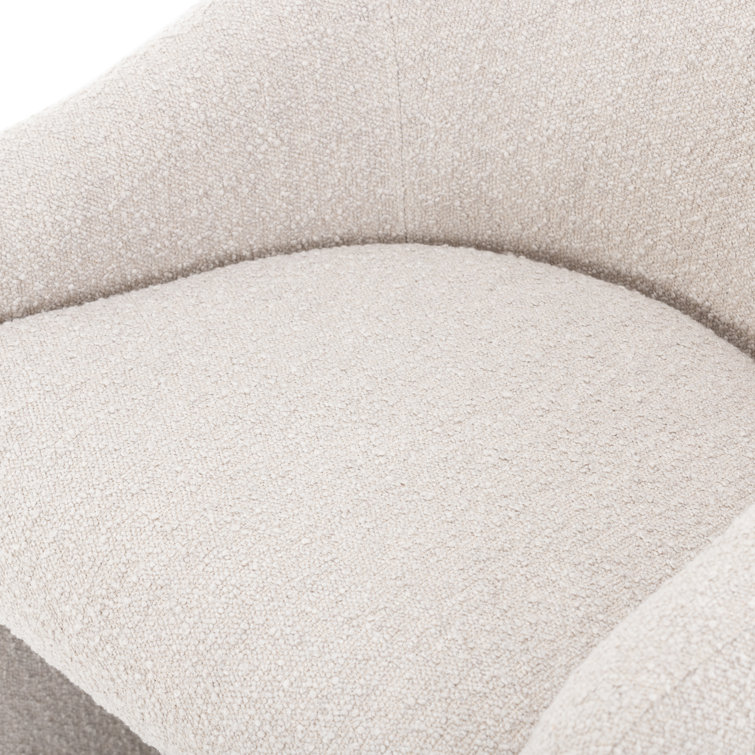 Knoll Sand Upholstered Arm Chair with Pine Wood Legs