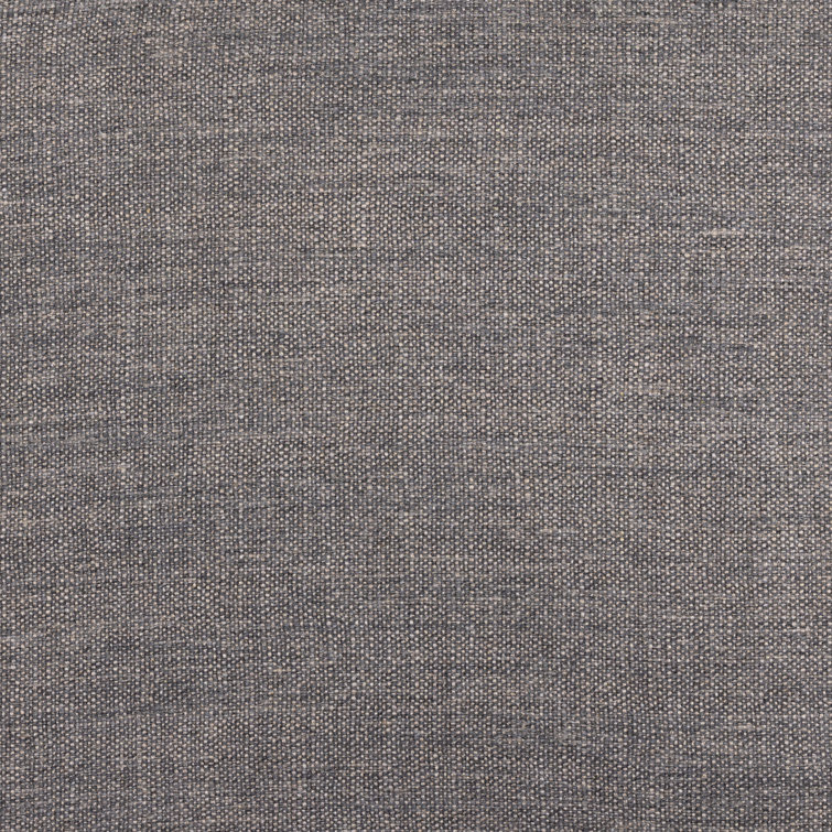 Gray Linen Upholstered Side Chair with Wood Frame