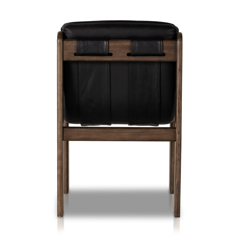 Heirloom Black Terra Brown Ash Upholstered Leather Arm Chair