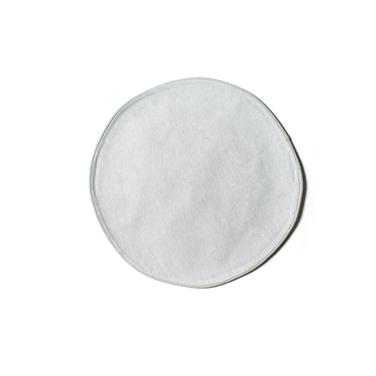 White Round Fabric Placemats Set of 4