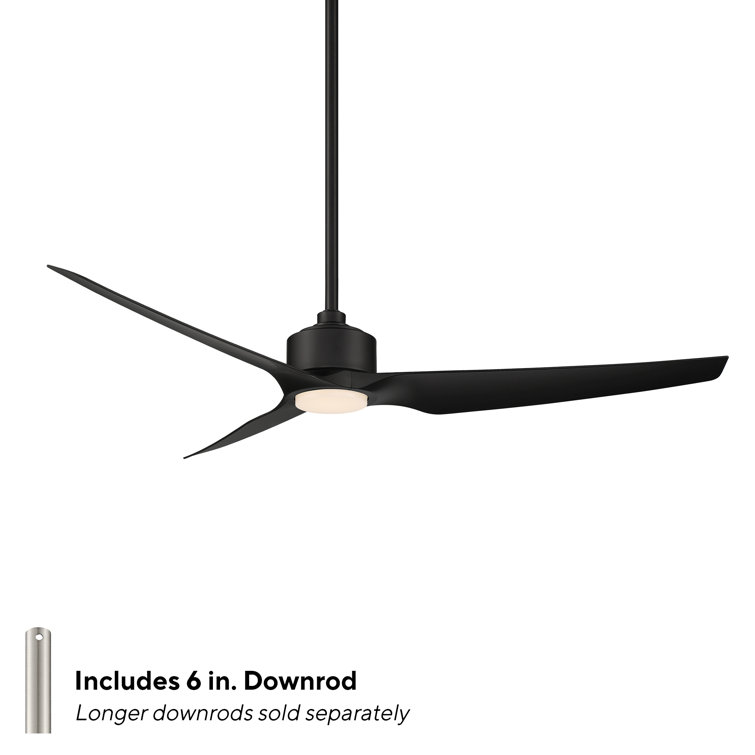 60" Matte Black ABS Smart Ceiling Fan with LED Light and Remote