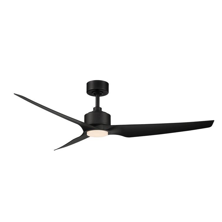 60" Matte Black ABS Smart Ceiling Fan with LED Light and Remote
