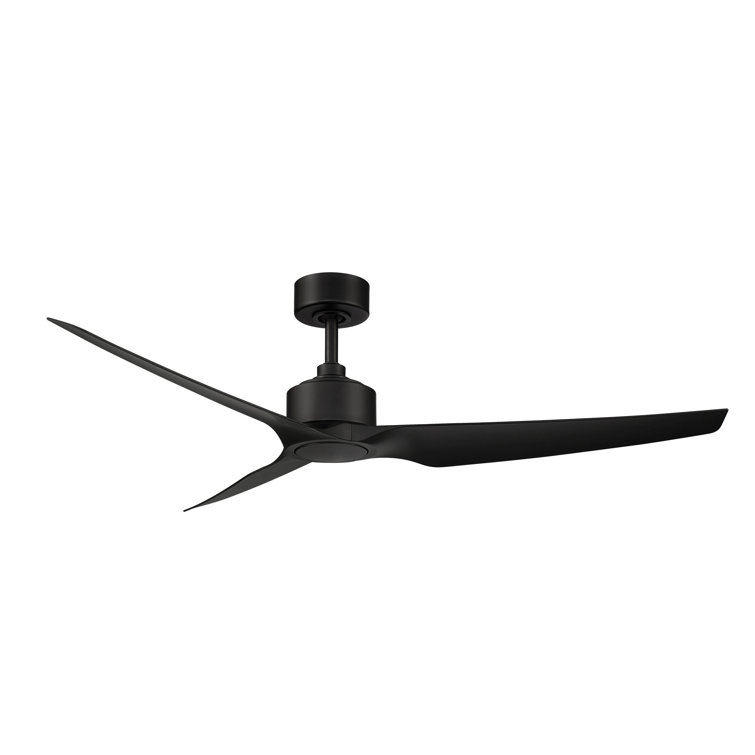 60" Matte Black Smart Ceiling Fan with Remote and 3 Blades