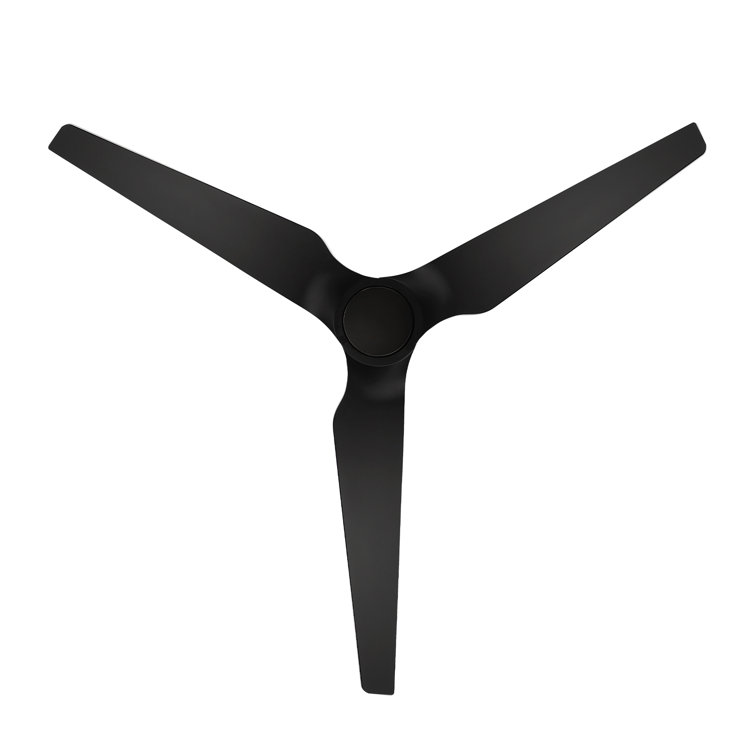 60" Matte Black Smart Ceiling Fan with Remote and 3 Blades