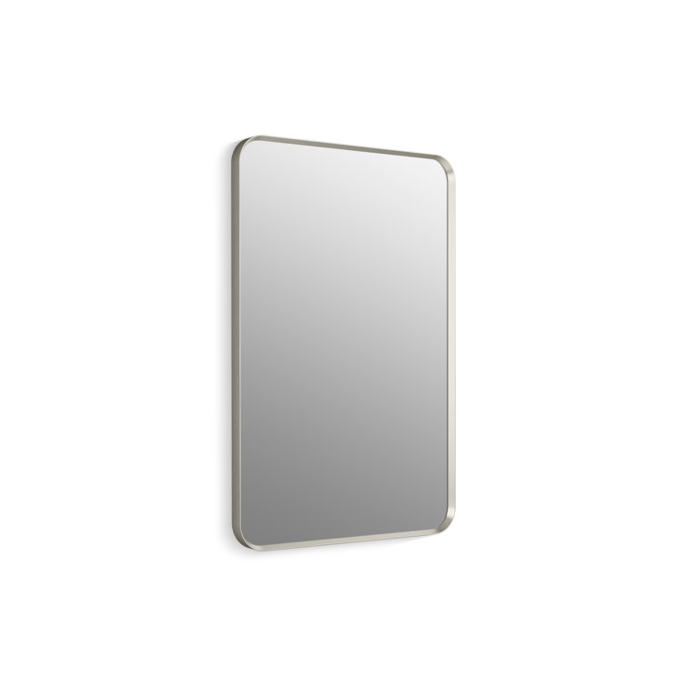 Brushed Nickel 36" x 24" Rectangular Bathroom Vanity Mirror