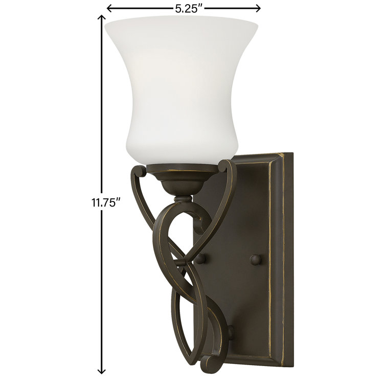 Olde Bronze Outdoor Dimmable Wall Sconce with Etched Opal Glass